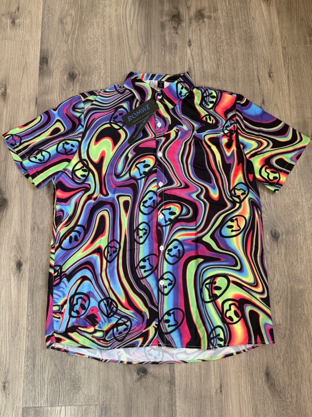 ROMWE Multicolor Neon Stripe Shirt